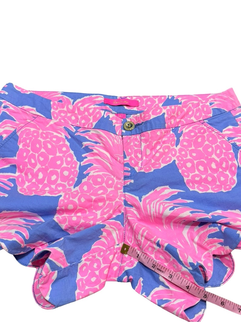 Lilly Pulitzer Buttercup Pineapple Shake Scallop Shorts Size 8 - Picture 9 of 10